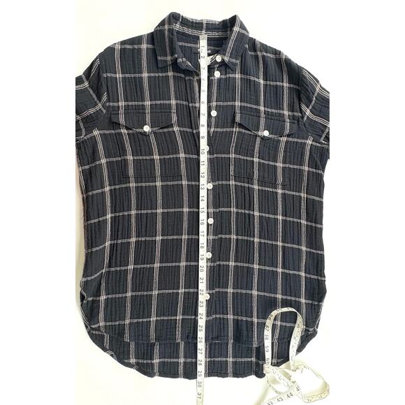 Madewell Oversized Ex Boyfriend Button Down Shirt Size XS Windowpane Classic - Picture 12 of 12